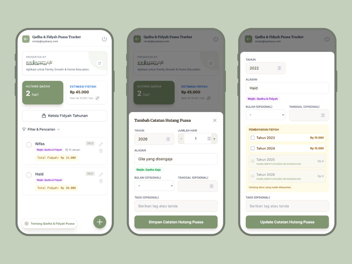 Qadha & Fidyah Puasa Tracker